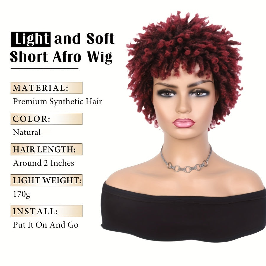 Short Dreadlock Wig Short Afro Curly Braided Wigs For Women Faux Locs Twist Braiding Synthetic Hair Wigs