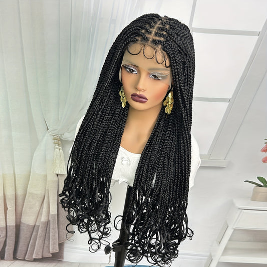 9*6 Lace Braided Wigs For Women 91.44 Cm Synthetic Full Double Lace Braided Wig Cornrow Braided Wigs Knotless Box Braid Braiding Hair Wigs