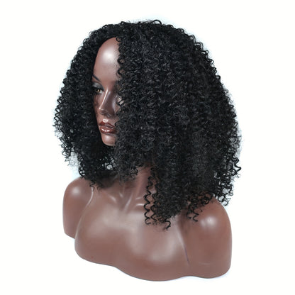 Synthetic Afro Kinky Curly Hair Wig Synthetic Fiber Wigs 180 Density Wigs Kinky Curly Wigs For Women Synthetic Full And Thick Wigs