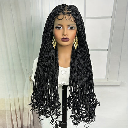9*6 Lace Braided Wigs For Women 91.44 Cm Synthetic Full Double Lace Braided Wig Cornrow Braided Wigs Knotless Box Braid Braiding Hair Wigs