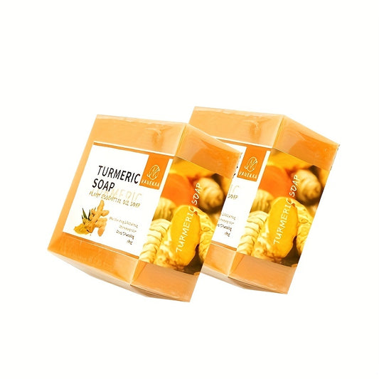 Improved product title: "2pcs 100g Turmeric Soap - Natural, Moisturizing, Deep Cleansing for All Skin Types"